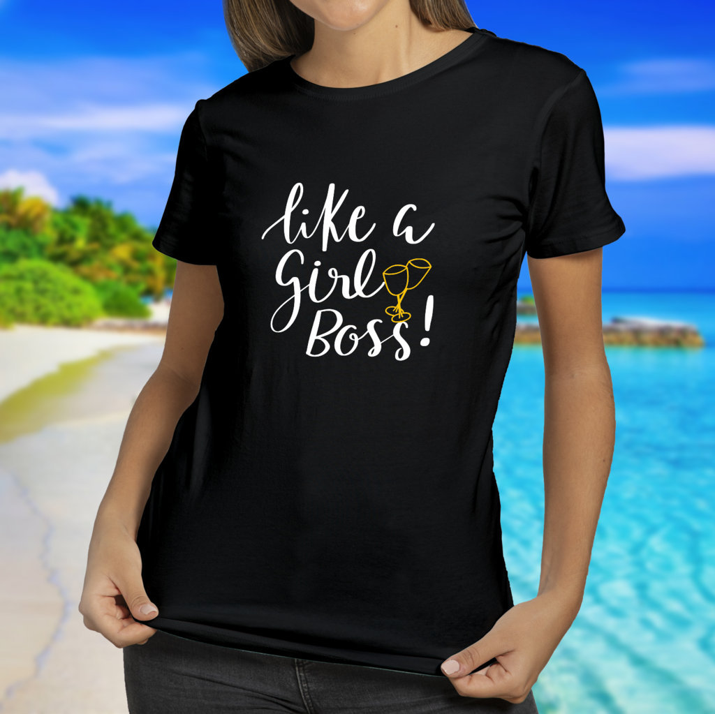 Unisex Cotton T Shirts | Like A Girl Boss | Round Neck Half Sleeve |Regular Fit